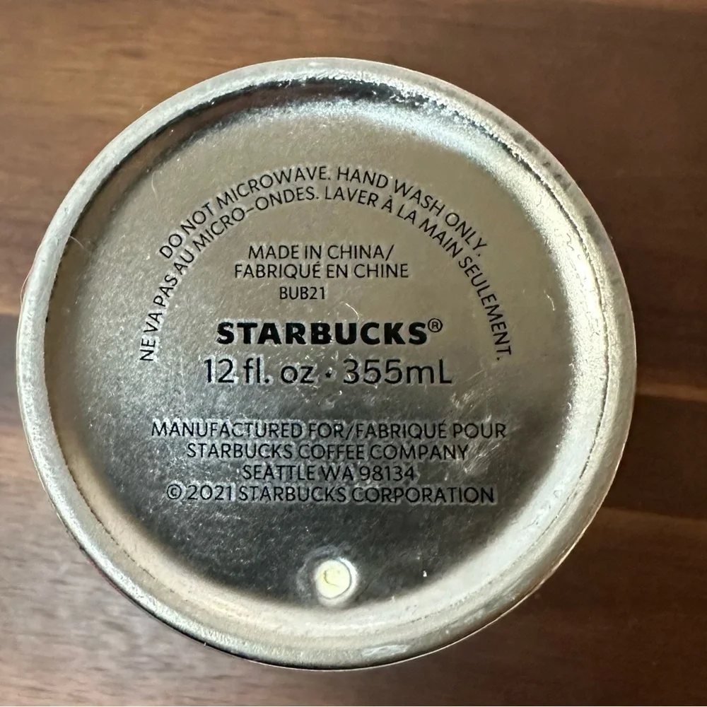 ⭐ Starbucks 2021 Limited Edition Holiday Ceramic Tumbler Silver & Red Pinecone - Picture 5 of 5